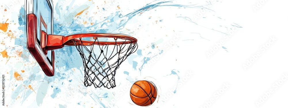 Dynamic Basketball Artwork: A Splash of Action and Skill Dynamic Basketball Artwork: A Splash of Action and Skill