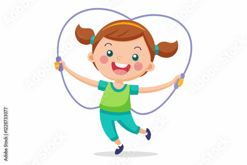 A girl with skipping rope