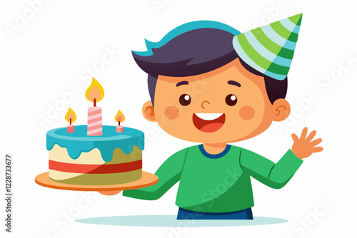 happy birthday boy with birthday cake