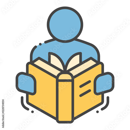 Reading a Book icon - Hobby of Reading