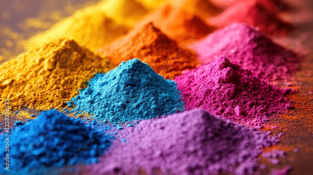 Fototapeta premium Happy Holi - vibrant celebration of colors, joy, togetherness, where people joyfully toss colored powders, drench each other with hues, and embrace spirit of unity, love, and festivity.