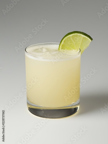 Wallpaper Mural Refreshing lime cocktail, ice, studio shot, white background, summer drink Torontodigital.ca