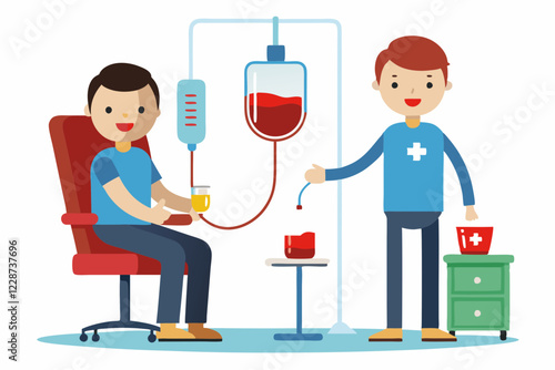 a man donating blood