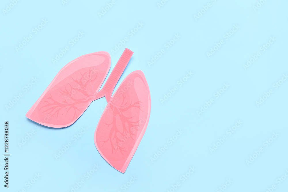 Fototapeta premium Paper lungs on blue background