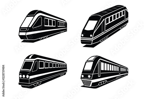 vector set of silhouettes Train