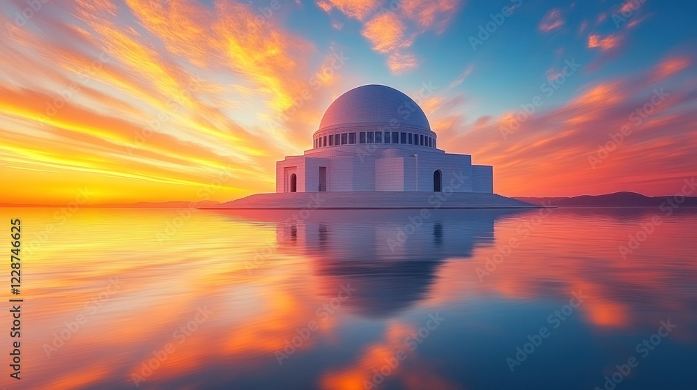 Fototapeta premium Sunrise Dome Reflection Peaceful Waterscape