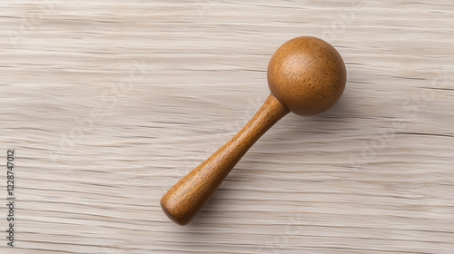 Wooden Baby Rattle: A close...