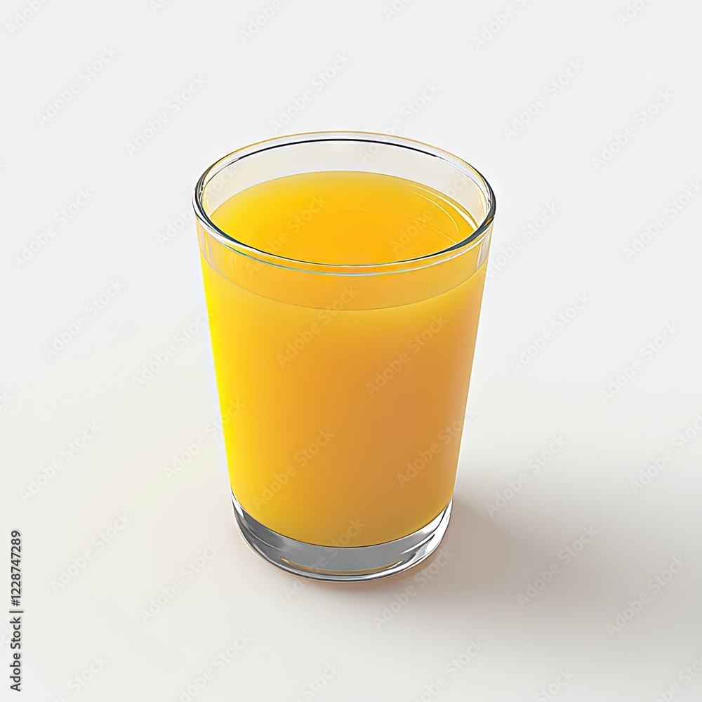Glass of orange juice on white background; refreshing drink Glass of orange juice on white background; refreshing drink