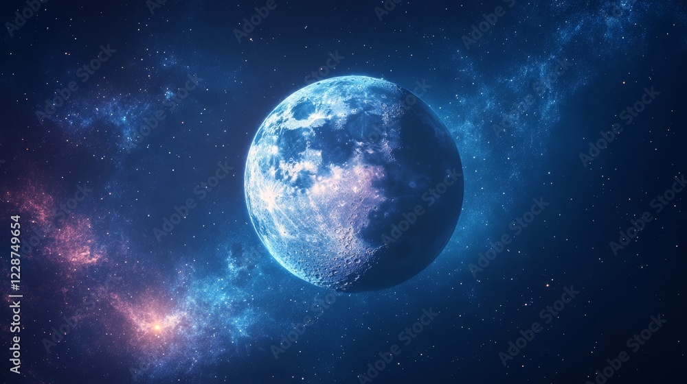 Obraz premium Earth-like planet in a vibrant nebula 