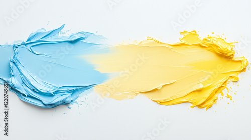 Blue and Yellow Paint Strok...