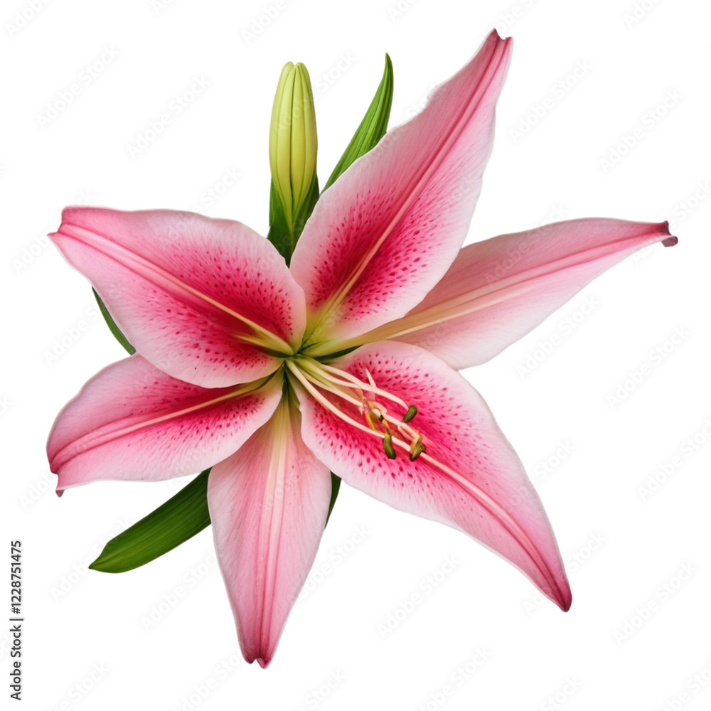 Naklejka premium pink lily isolated on white background
