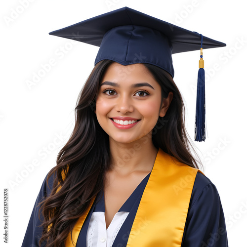 Indian female graduate with graduation hat 