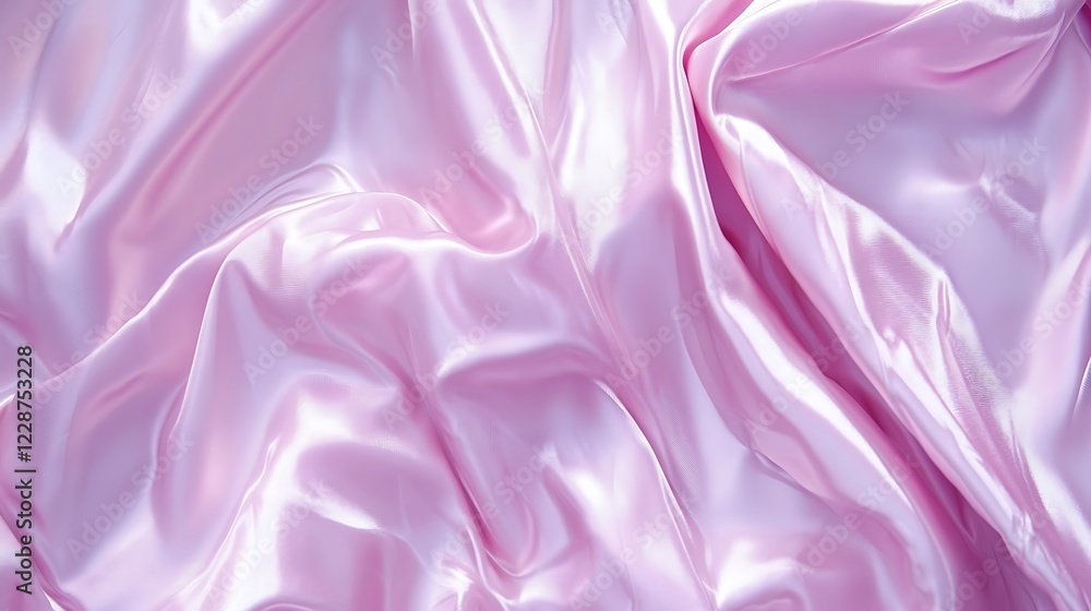 Fototapeta premium Draped Pink Silk Fabric Soft Texture Background