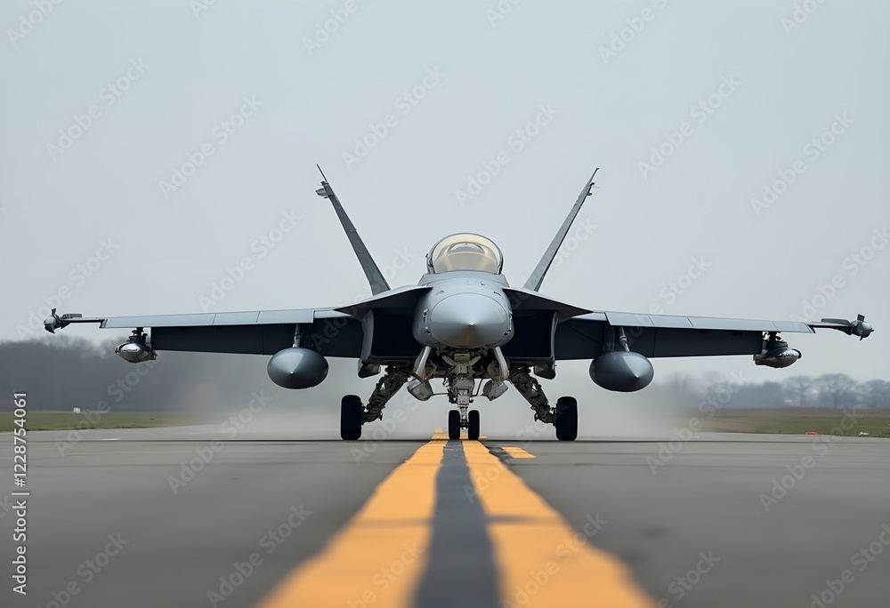Fototapeta premium fighter jet at the military airport