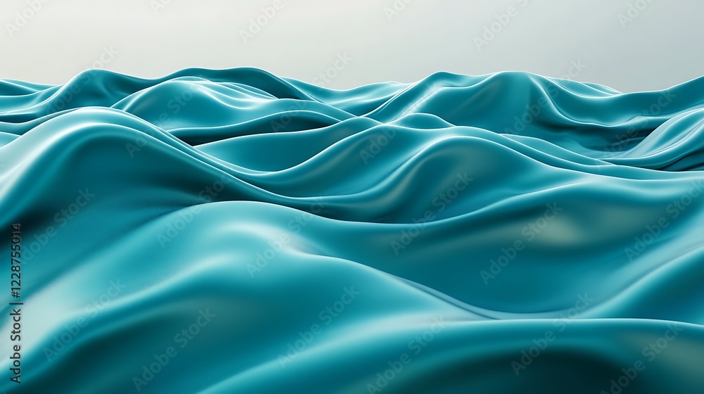 Obraz premium Teal Silk Drapery Abstract Landscape