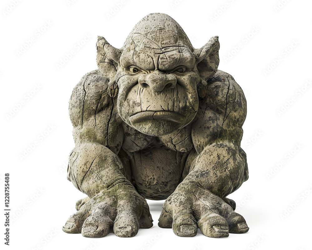 Stone troll sculpture statue adult on a transparent background Stone troll sculpture statue adult on a transparent background