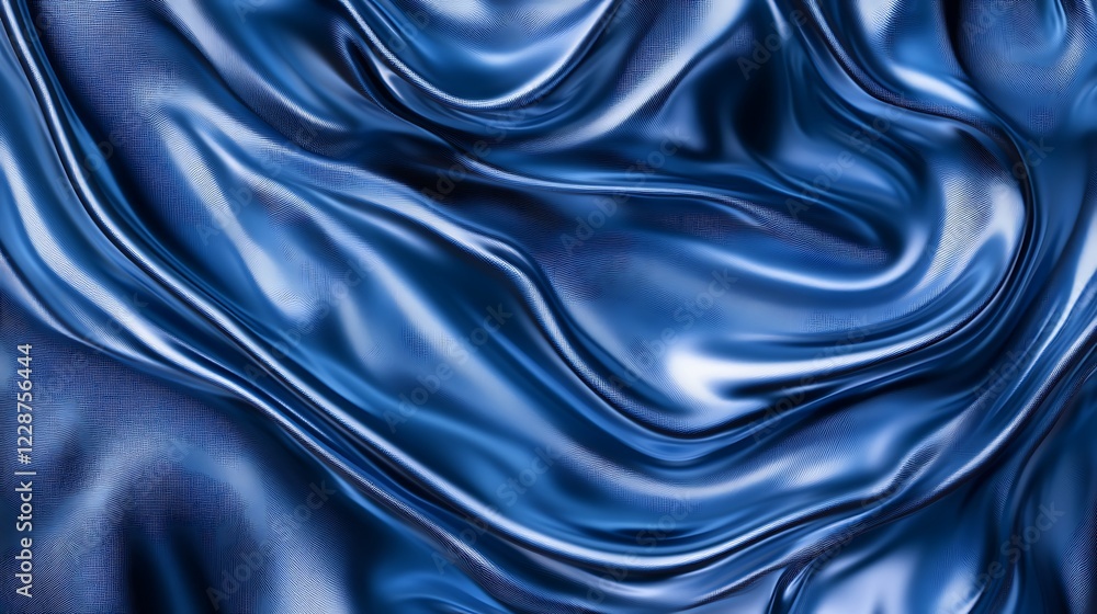 Obraz premium Draped Blue Silk Fabric Abstract Texture Background