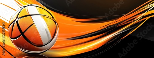 Dynamic Basketball Design Abstract Orange and Black Swirls Background
