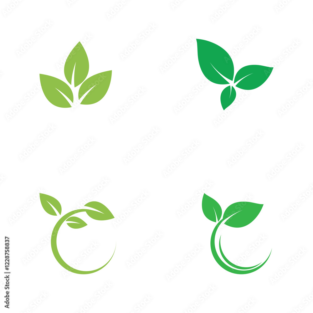 Green leaf logo vector template element symbol design Green leaf logo vector template element symbol design