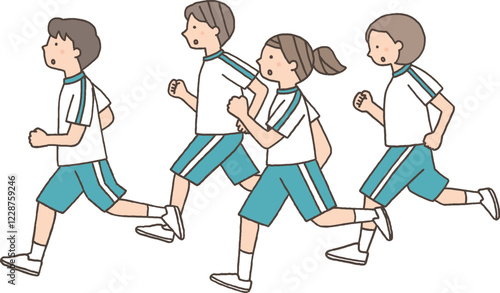 マラソンをする学生