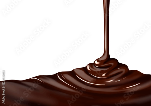  ベクター とろけて重なりながら溜まるチョコレート　テンパリング　バレンタイン