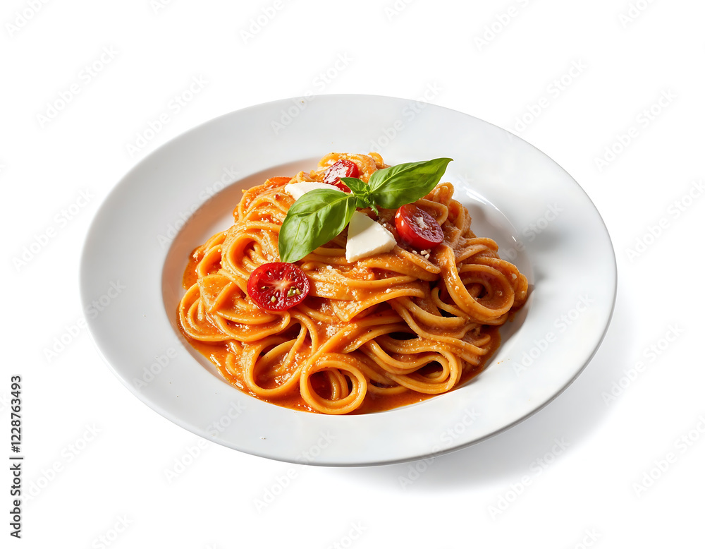 Elegant Italian pasta dish with rich sauce, fresh garnishes, and authentic ingredients, isolated on a white background. Perfect for menus, branding, and food marketing. Elegant Italian pasta dish with rich sauce, fresh garnishes, and authentic ingredients, isolated on a white background. Perfect for menus, branding, and food marketing.