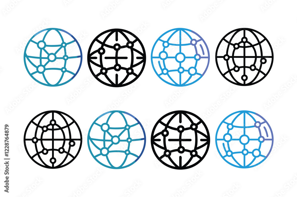 Download a high-quality abstract globe icon with a network sign vector illustration. Perfect for technology, global communication, internet, business, and digital connection designs. Download a high-quality abstract globe icon with a network sign vector illustration. Perfect for technology, global communication, internet, business, and digital connection designs.