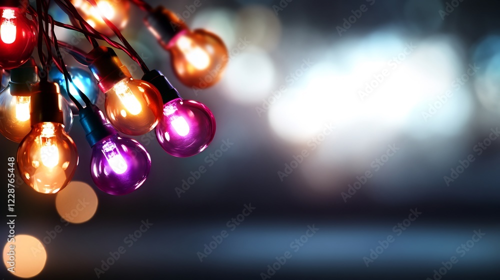 Colorful String Lights Glowing in the Dark Colorful String Lights Glowing in the Dark