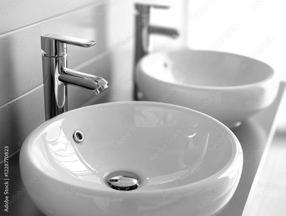 Fototapeta premium Bathroom with Two Sinks
