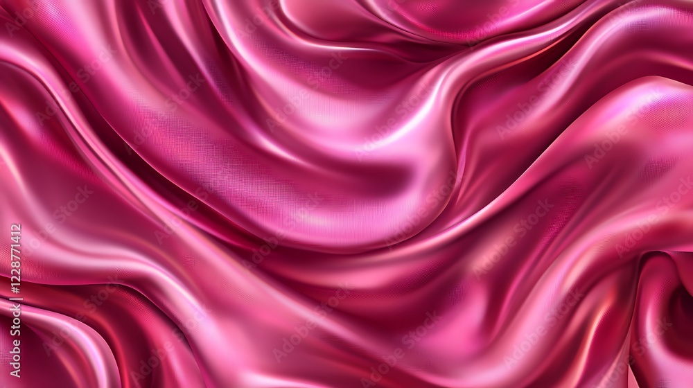 Fototapeta premium Draped Pink Silk Fabric Soft Waves Texture