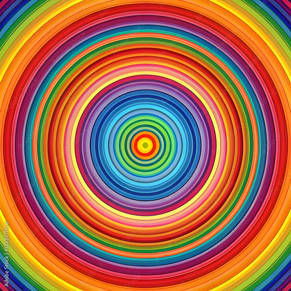 Abstract Rainbow Circles. Colorful Geometric Pattern Abstract Rainbow Circles. Colorful Geometric Pattern