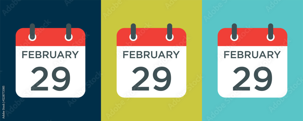 Obraz premium calendar - February 29 icon illustration isolated vector sign symbol