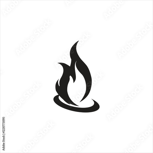 Fire Flame Black Icon design vector