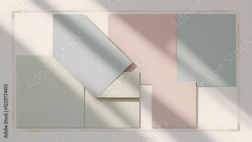 Wallpaper Mural Pastel Color Palette Swatches with Soft Shadows and Minimalist Design Torontodigital.ca