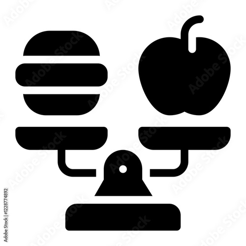 balanced diet glyph icon