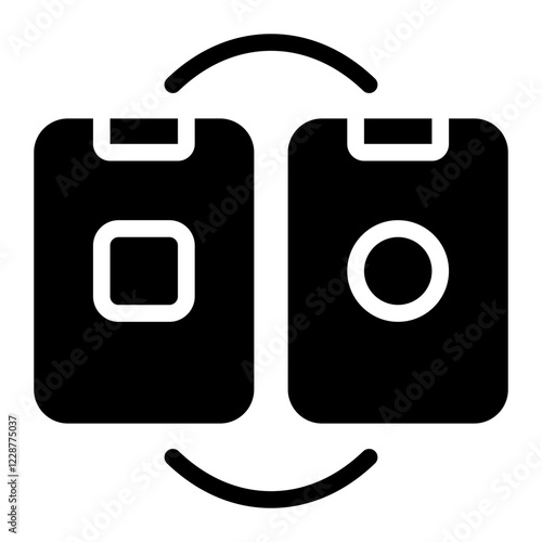 smartphone comparison glyph icon