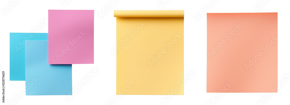 Fototapeta premium Colorful sticky notes and paper sheets for creative brainstorming