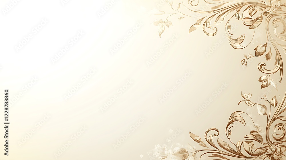 Elegant Floral Design Background With Ornate Swirls Elegant Floral Design Background With Ornate Swirls