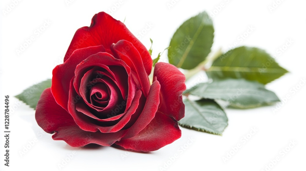 Fototapeta premium Red rose flower isolated on white