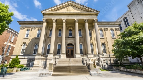 Wallpaper Mural Historic courthouse building facade showcasing classic architecture and timeless design, symbolizing justice, heritage, and the enduring legacy of legal institutions Torontodigital.ca
