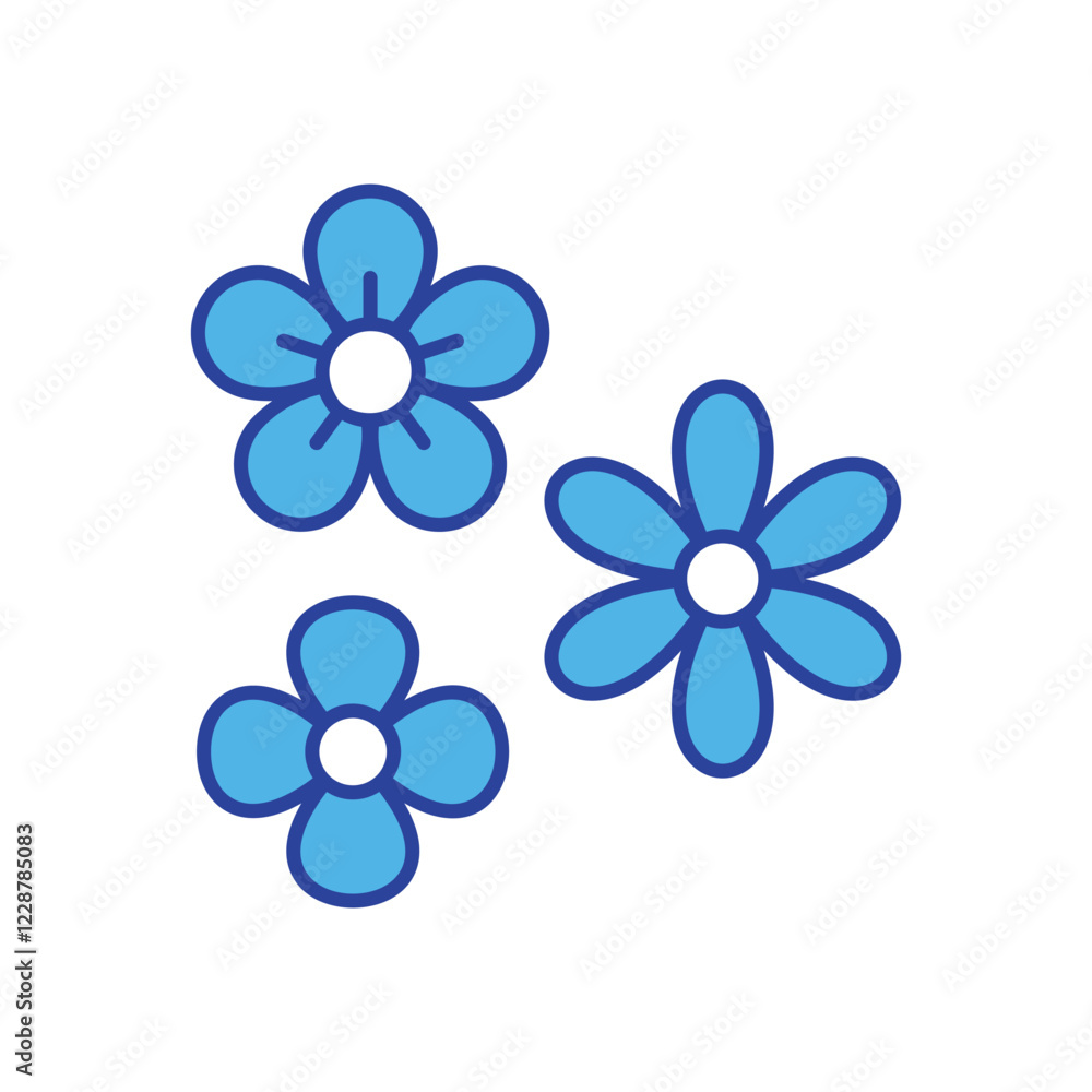 Flowers icon isolated on a white background. Vector illustration. Flowers icon isolated on a white background. Vector illustration.