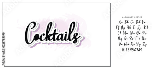 Typography calligraphy wedding sign text vector design for cocktails