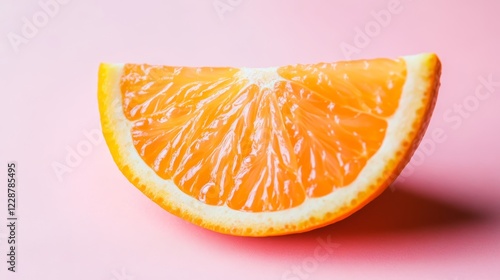 Orange slice on pastel color backgroundSummer and healthy concept idea photo