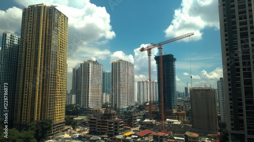 Manila Skyline: Urban Development and Construction photo