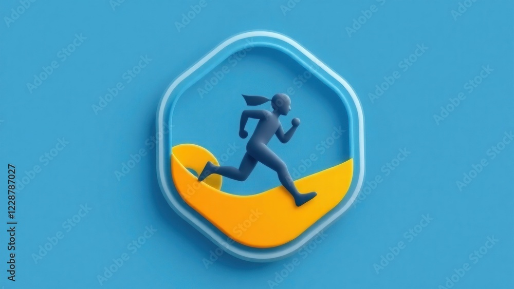 Displays a silhouette of a runner. Running icon. icon has a modern and dynamic design, suggesting themes of fitness and energetic. users interested in running or fitness tracking app Displays a silhouette of a runner. Running icon. icon has a modern and dynamic design, suggesting themes of fitness and energetic. users interested in running or fitness tracking app