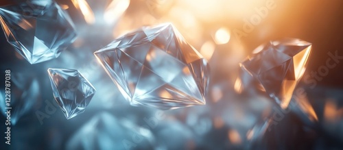 Wallpaper Mural Sparkling crystals floating in warm light. Torontodigital.ca