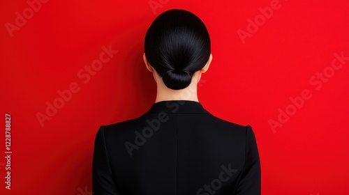 hairstyle braid trend concept. Captivating Silhouette Woman with Intricate Braided Ponytail Wrapped in Dramatic Elegance