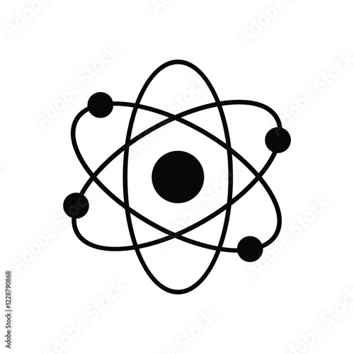 Atoms  icon isolated on a white background. Vector illustration.