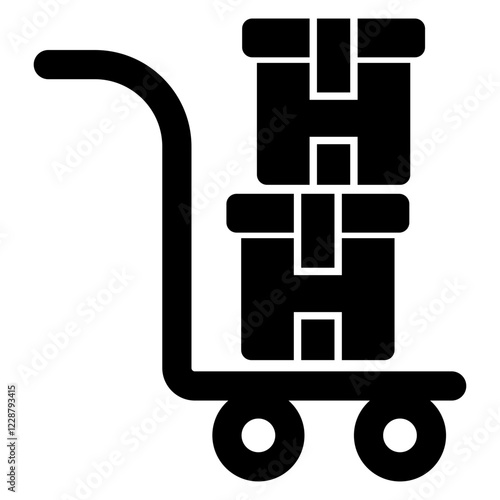 Hand Truck with Boxes Icon