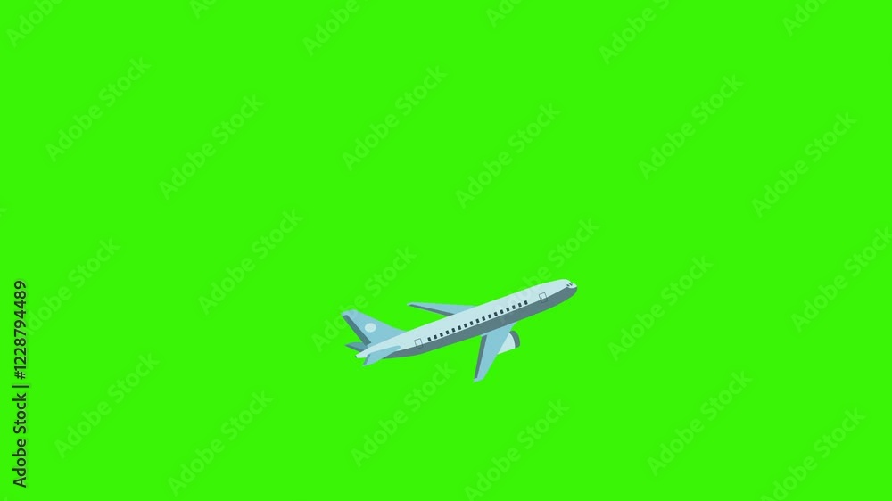 Live Plane Animation Animated airplanes flying animation on green screen background. travel ...